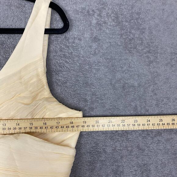 J Crew Heidi Dress Women 16 Ivory Silk Chiffon Romantic Fairy Luxury Flowy - Picture 9 of 11